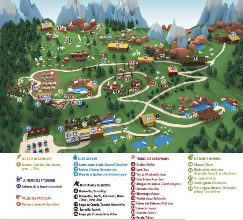 Plan du Parc animalier des pyrénées brochure PDF